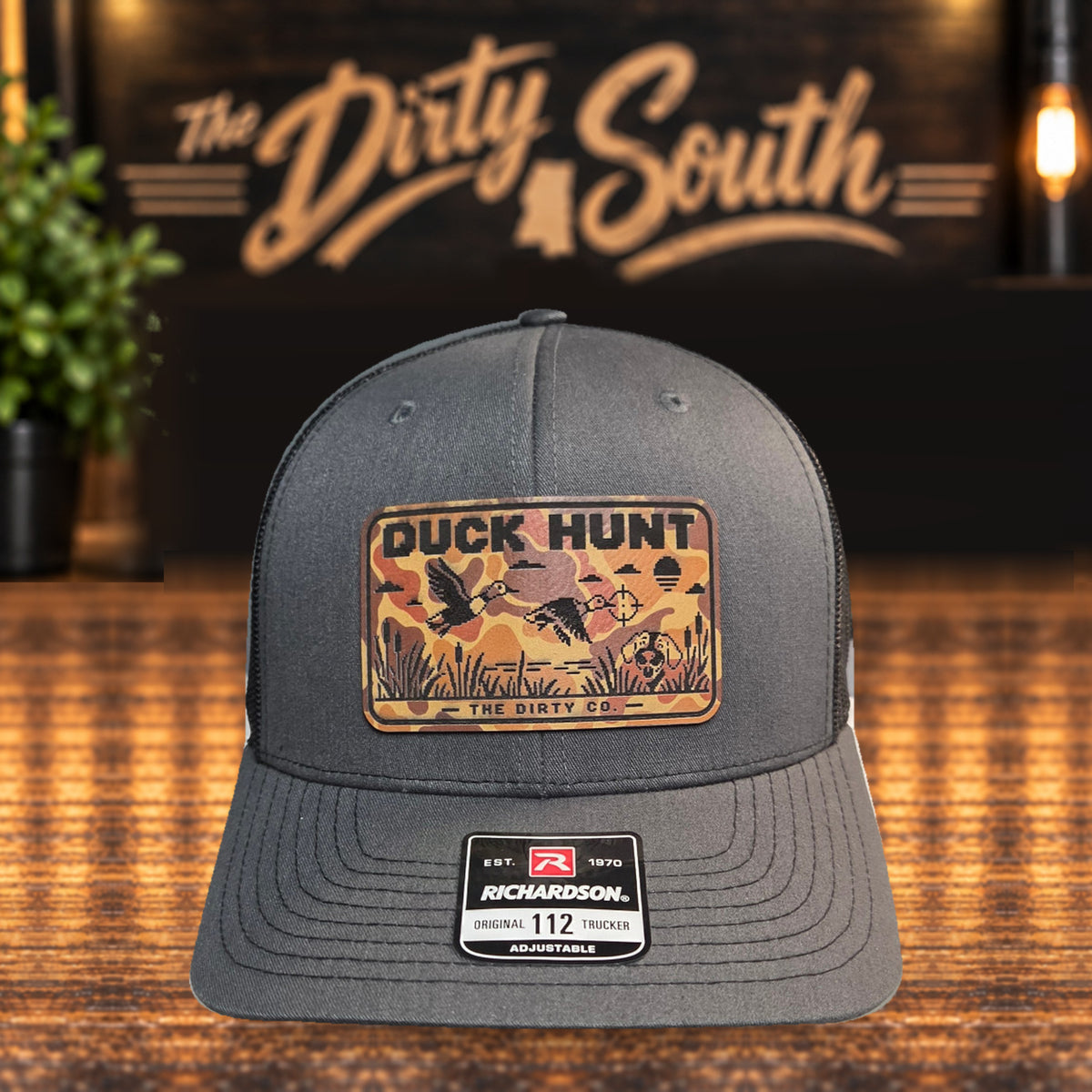 Duck Hunt Patch Richardson 112 Trucker Hat - Charcoal