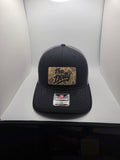 The Dirty camo patch Richardson 112 trucker hat in black and gray