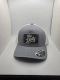 The Dirty dark camo patch Flexfit 110 hat with gray heather-look front and white mesh back