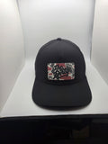 The Dirty red camo patch on a black TOAD hat